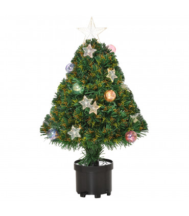 2FT Pre-lit Artificial Christmas Tree Tabletop LED Lights Pot Table Desk Green