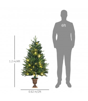 1.2m 4ft Christmas Tree Entrance  750 Tips  Pre-lit Tree 80 LED with Vase Base