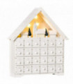 24-Drawer Christmas Advent Calendar Wooden Light-Up Countdown White