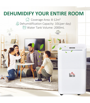 10L/Day 2000ML Portable Quiet Dehumidifier Home Laundry Room Electric Moisture