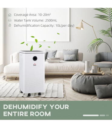 10L/Day 2500ML Portable Quiet Dehumidifier Home Laundry Room Electric Moisture