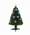 3FT Green Fibre Optic Artificial Christmas Tree LED Snowflakes Fireproofing