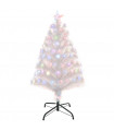 3FT Pre-Lit Artificial Christmas Tree w/ Fibre Optic LED Lights Xmas White
