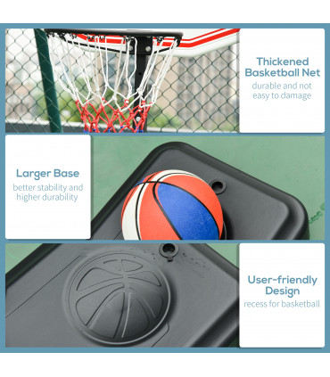 155-210cm Height Adjustable Basketball Stand Backboard Portable w/ Net HOMCOM
