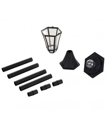 2 PCS LED Garden Lights Lamp Post Solar Powered Lantern black