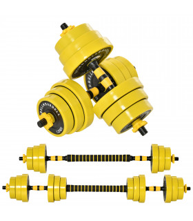 20KG Barbell Dumbbell Set Fitness Exercise Home Gym Plate Bar Clamp Rod HOMCOM