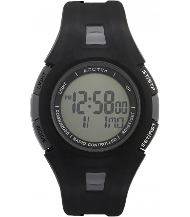 Acctim 'Alarme' Radio Controlled Watch Black Digital Sports Watch 60297