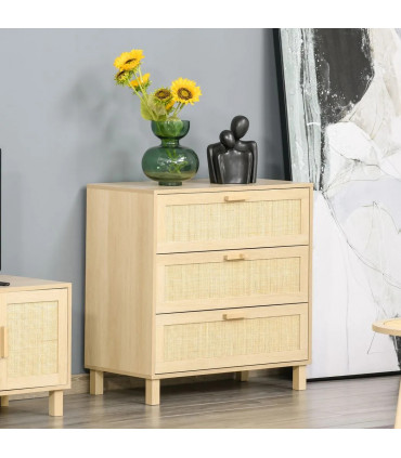 3 Drawer Cabinet Storage Cupboard Wooden Freestanding Organiser Unit Bedroom