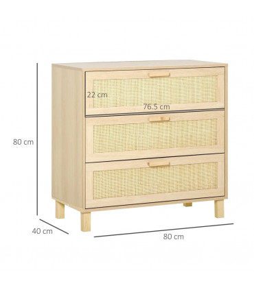 3 Drawer Cabinet Storage Cupboard Wooden Freestanding Organiser Unit Bedroom