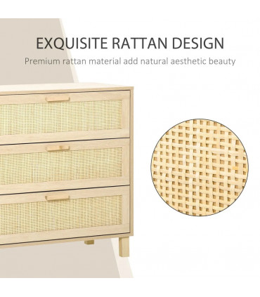 3 Drawer Cabinet Storage Cupboard Wooden Freestanding Organiser Unit Bedroom