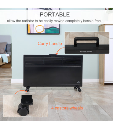 Convector Radiator Heater Freestanding or Wall-mounted Portable Electric Heating