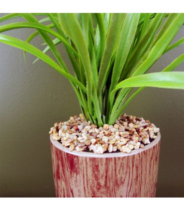 35cm Artificial Grass Plant with Contemporary Ceramic Planter and Metal Stand set