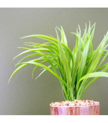 35cm Artificial Grass Plant with Contemporary Ceramic Planter and Metal Stand set