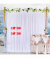 3MX3M White Stage Wedding Party Backdrop Photography Background Drape Curtains