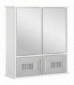 Bathroom Mirror Cabinet, Wall Mounted Storage Cupboard with Double Doors Grey