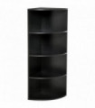 4 Tier Wood Corner Shelf  Unit Freestanding Fan Bookshelf Plants Stand