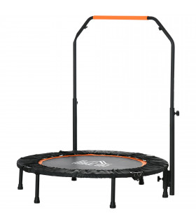 40" Foldable Mini Fitness Trampoline Rebounder Adjustable Foam Handle HOMCOM