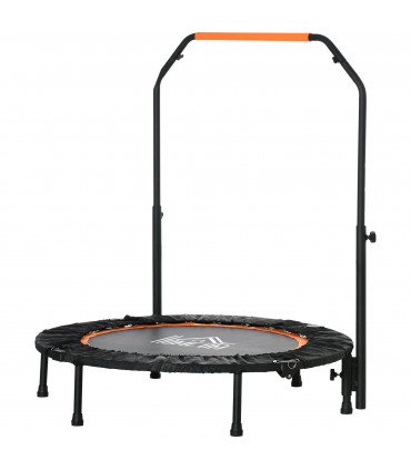 40" Foldable Mini Fitness Trampoline Rebounder Adjustable Foam Handle HOMCOM