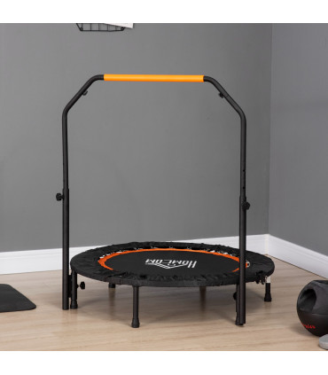 40" Foldable Mini Fitness Trampoline Rebounder Adjustable Foam Handle HOMCOM
