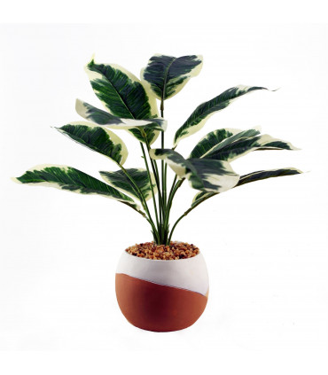 40cm Artificial Pothos Variegated Plant with Planter