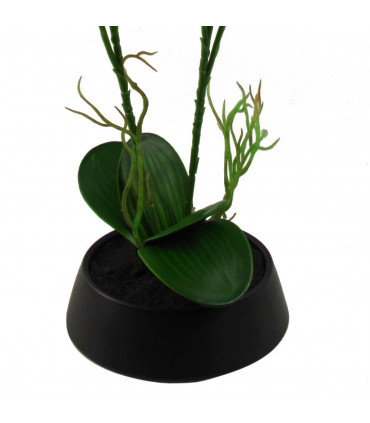 43cm Pink Yellow Artificial Orchid in Ceramic Planter