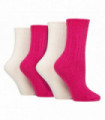 4PK - Wildfeet Cashmere Bed Socks (4-8 / Wine/Cream)