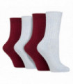 4PK - Wildfeet Cashmere Bed Socks (4-8 / Blue/Mauve)