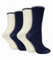 4PK - Wildfeet Lurex Cable Knit (4-8 / Blue/Cream)