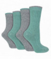 4PK - Wildfeet Lurex Cable Knit (4-8 / Grey/Green)