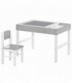 Kids Table and Chair Set Toddler Desk and Chair Set w/ Storage - Grey