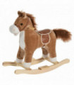 Kids Plush Rocking Horse w/ Moving Mouth Tail Sounds 18-36 Months Brown