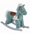 Kids Plush Ride-On Rocking Horse with Plush Toy Sound Handle Grip