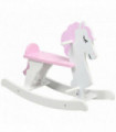 Kids Wooden Ride On Toy, Rocking Horse w/ Handlebar, Foot Pedal, Pink