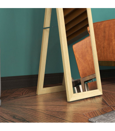 HOMCOM Full Length Mirror, Farmhouse Wall Mirror, Hanging & Freestanding