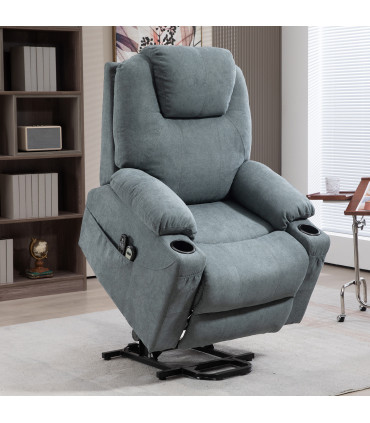 HOMCOM Lift Chair with Vibration Massage, Heat, Easy Assembly, Grey