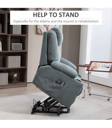 HOMCOM Lift Chair with Vibration Massage, Heat, Easy Assembly, Grey