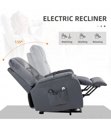 HOMCOM Lift Chair with Vibration Massage, Heat, Quick Assembly, Grey