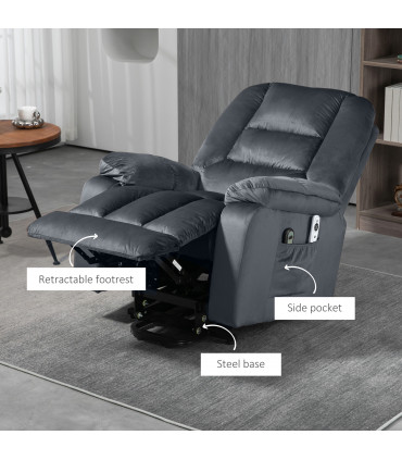 HOMCOM Lift Chair with Vibration Massage, Heat, Quick Assembly, Grey