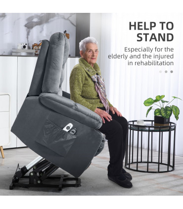 HOMCOM Lift Chair with Vibration Massage, Heat, Quick Assembly, Grey
