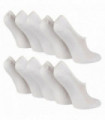 10PK - Wildfeet Ped Liner Sock with Heel Grip (4-8 / White)