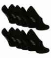 10PK - Wildfeet Ped Liner Sock with Heel Grip (4-8 / Black)