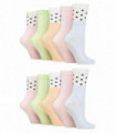 10PK - Wildfeet Jacquard Crew Socks (4-8 / Spots Pastel)