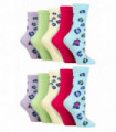 10PK - Wildfeet Jacquard Crew Socks (4-8 / Leopard Pastel)