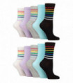 10PK - Wildfeet Jacquard Crew Socks (4-8 / Rainbow)