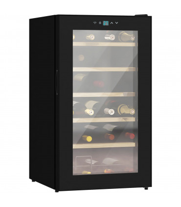 24 Bottles Wine Fridge with Glass Door Digital Touch Screen Control LED Light
