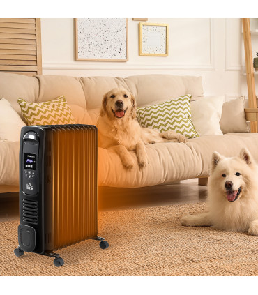 2720W Digital Oil Filled Radiator Portable Electric Heater with LED Display