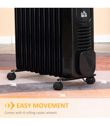 2720W Digital Oil Filled Radiator Portable Electric Heater with LED Display