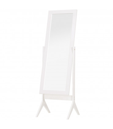 Tall Freestanding Dressing Mirror w/Adjustable Tilt White