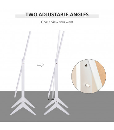Tall Freestanding Dressing Mirror w/Adjustable Tilt White