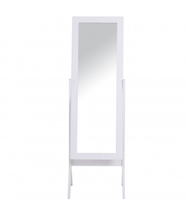 Tall Freestanding Dressing Mirror w/Adjustable Tilt White